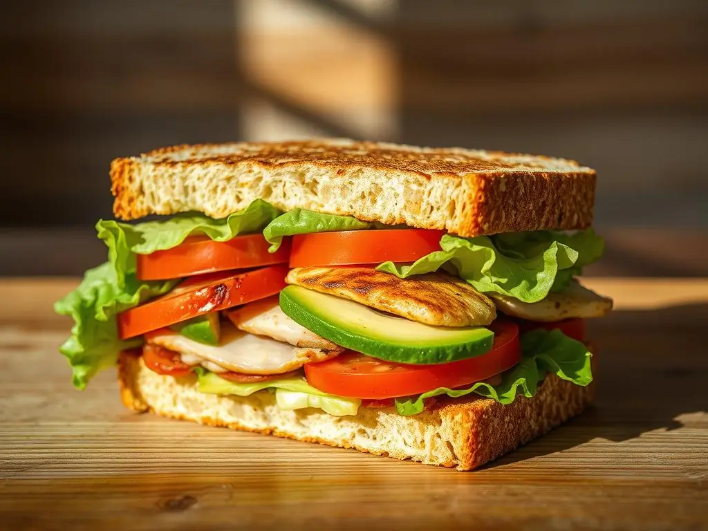 low carb chicken club sandwich